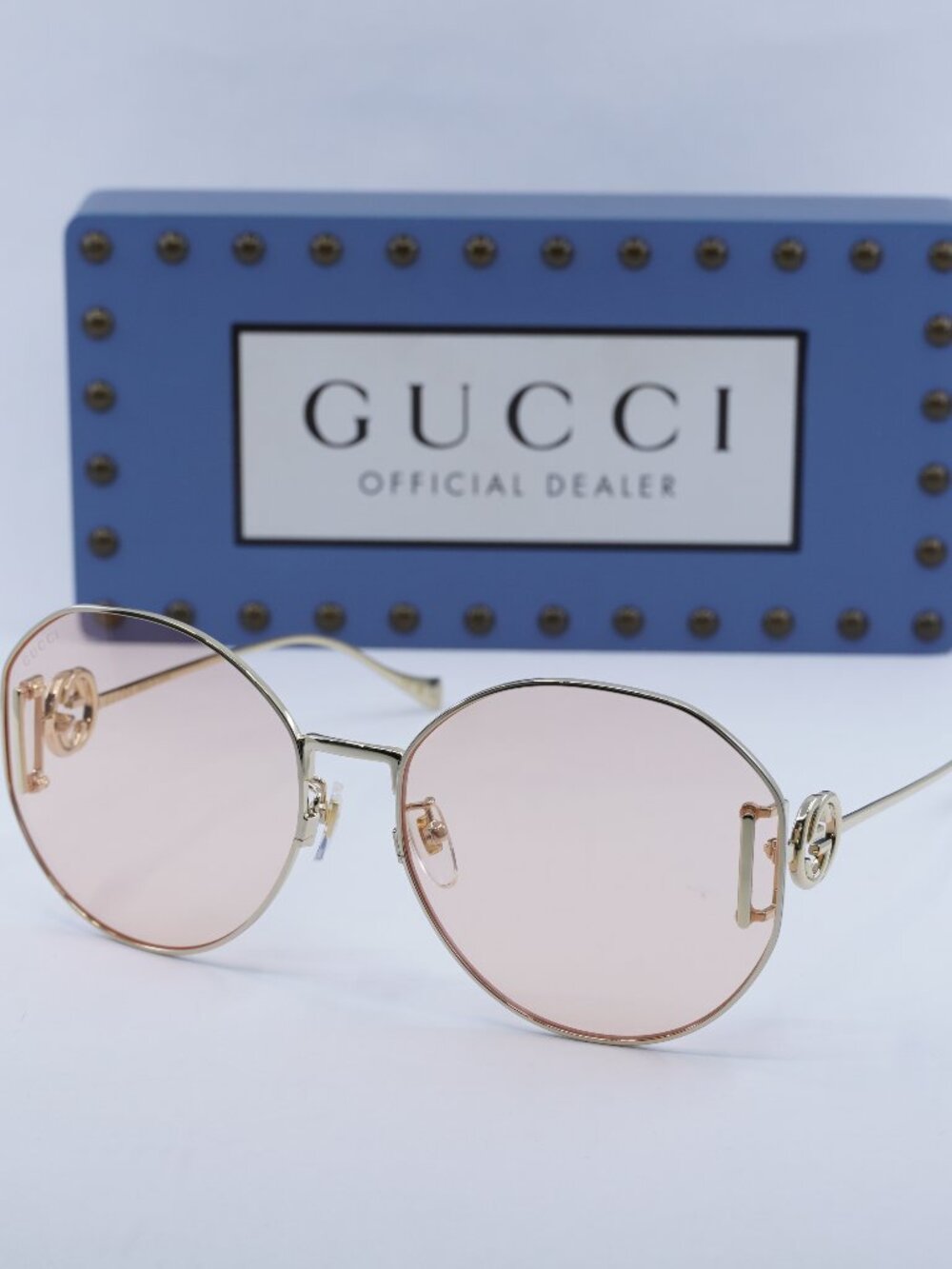 Gucci GG1206SA 004 Round Sunglasses - Gold/Pink